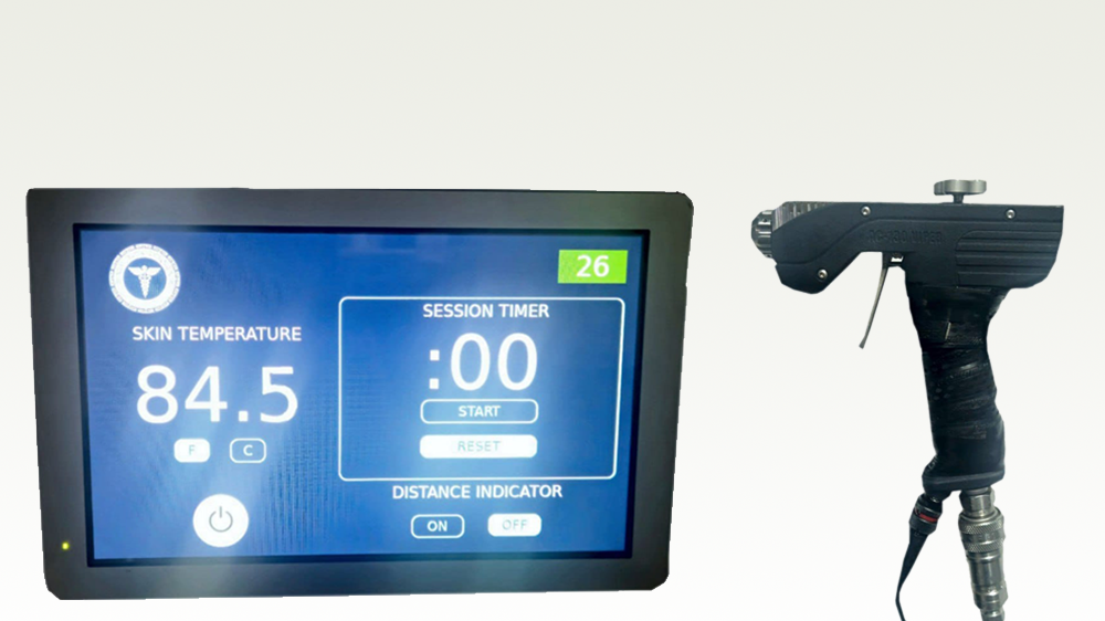 AC-130 Viper development device showing the monitor and handheld cooling applicator